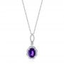 18k White Gold 18k White Gold Purple Sapphire And Diamond Pendant - Three-Quarter View -  103750 - Thumbnail