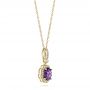 18k Yellow Gold 18k Yellow Gold Purple Sapphire And Diamond Pendant - Flat View -  103750 - Thumbnail