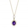 18k Yellow Gold 18k Yellow Gold Purple Sapphire And Diamond Pendant - Three-Quarter View -  103750 - Thumbnail