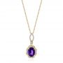 18k Yellow Gold 18k Yellow Gold Purple Sapphire And Diamond Pendant - Three-Quarter View -  103750 - Thumbnail