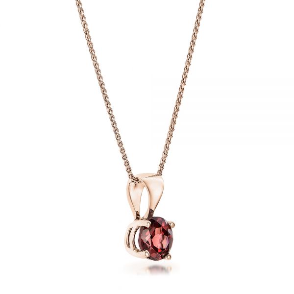 18k Rose Gold 18k Rose Gold Rhodolite Pendant - Flat View - 100966