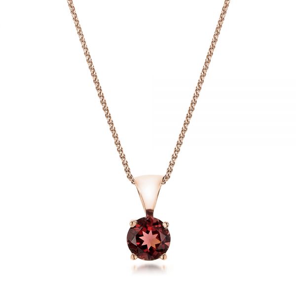 18k Rose Gold 18k Rose Gold Rhodolite Pendant - Three-Quarter View -  100966