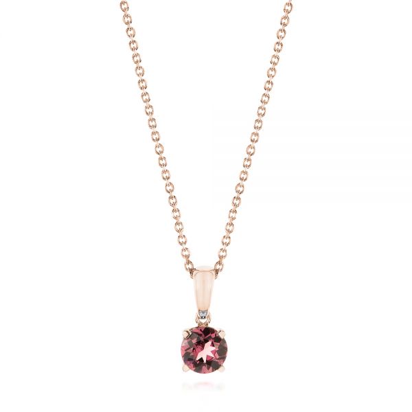 18k Rose Gold 18k Rose Gold Rhodolite Pendant - Three-Quarter View -  103711