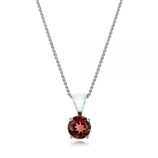 14k White Gold Rhodolite Pendant - Three-Quarter View - 100966