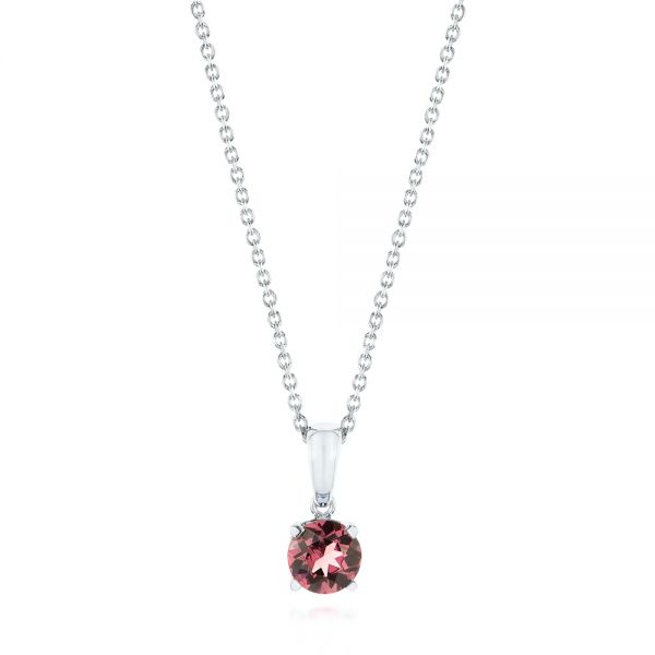 18k White Gold 18k White Gold Rhodolite Pendant - Three-Quarter View -  103711