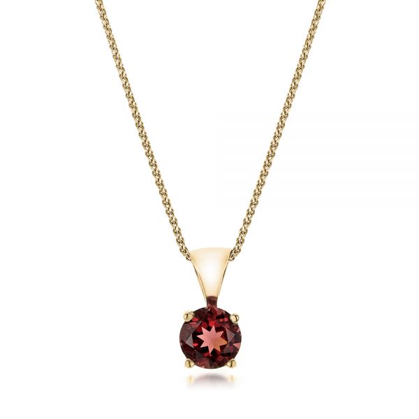 18k Yellow Gold 18k Yellow Gold Rhodolite Pendant - Three-Quarter View -  100966