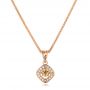 18k Rose Gold 18k Rose Gold Rock'n Roll Moving Center Diamond Pendant - Three-Quarter View -  102527 - Thumbnail