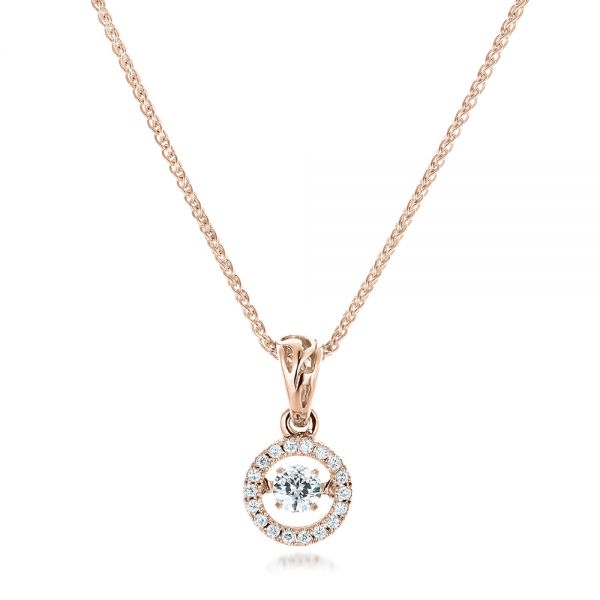 14k Rose Gold 14k Rose Gold Rock'n Roll Moving Center Diamond Pendant - Three-Quarter View -  102528