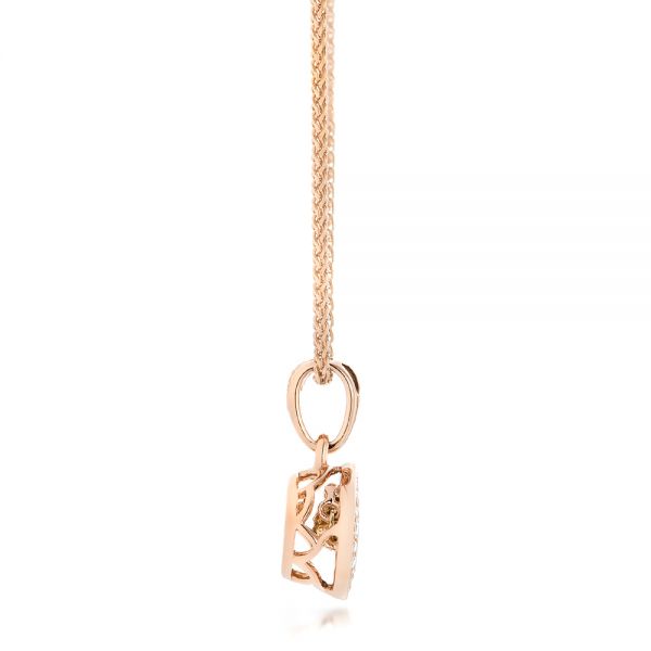 18k Rose Gold 18k Rose Gold Rock'n Roll Moving Center Diamond Pendant - Side View -  102527