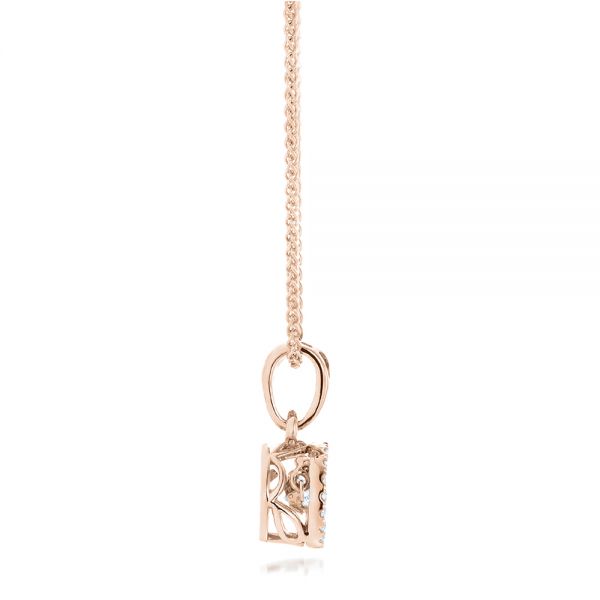 18k Rose Gold 18k Rose Gold Rock'n Roll Moving Center Diamond Pendant - Side View - 102528
