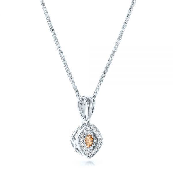 Platinum Platinum Rock'n Roll Moving Center Diamond Pendant - Flat View - 102527