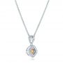 14k White Gold 14k White Gold Rock'n Roll Moving Center Diamond Pendant - Flat View -  102527 - Thumbnail