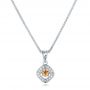 18k White Gold 18k White Gold Rock'n Roll Moving Center Diamond Pendant - Three-Quarter View -  102527 - Thumbnail