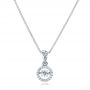  Platinum Platinum Rock'n Roll Moving Center Diamond Pendant - Three-Quarter View -  102528 - Thumbnail