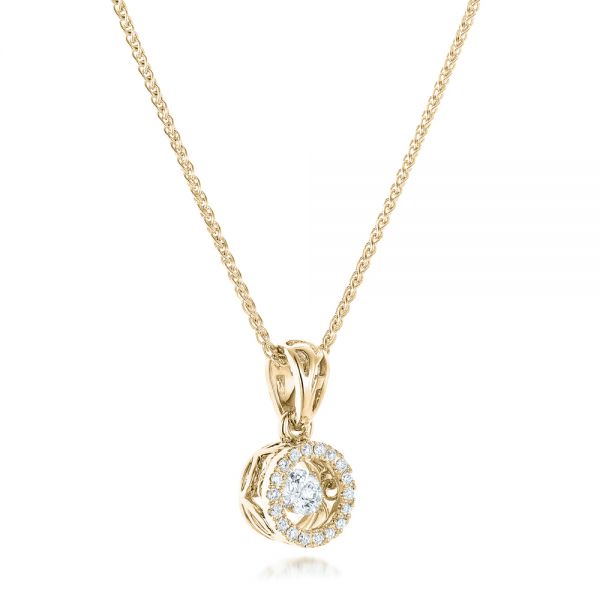 18k Yellow Gold 18k Yellow Gold Rock'n Roll Moving Center Diamond Pendant - Flat View -  102528