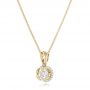 14k Yellow Gold 14k Yellow Gold Rock'n Roll Moving Center Diamond Pendant - Flat View -  102528 - Thumbnail