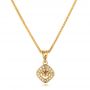 18k Yellow Gold 18k Yellow Gold Rock'n Roll Moving Center Diamond Pendant - Three-Quarter View -  102527 - Thumbnail