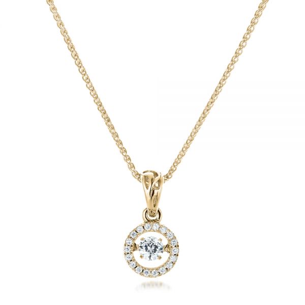 18k Yellow Gold 18k Yellow Gold Rock'n Roll Moving Center Diamond Pendant - Three-Quarter View -  102528