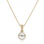 18k Yellow Gold 18k Yellow Gold Rock'n Roll Moving Center Diamond Pendant - Three-Quarter View -  102528 - Thumbnail