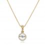 18k Yellow Gold 18k Yellow Gold Rock'n Roll Moving Center Diamond Pendant - Three-Quarter View -  102528 - Thumbnail