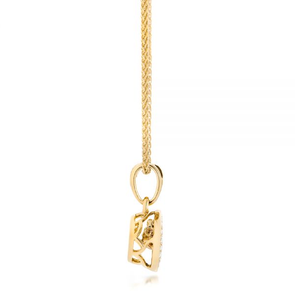 18k Yellow Gold 18k Yellow Gold Rock'n Roll Moving Center Diamond Pendant - Side View - 102527