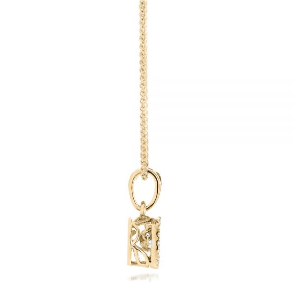 14k Yellow Gold 14k Yellow Gold Rock'n Roll Moving Center Diamond Pendant - Side View -  102528