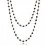 14k Rose Gold Rosary Black Diamond Necklace - Flat View -  100848 - Thumbnail