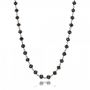 14k Rose Gold Rosary Black Diamond Necklace - Flat View -  100850 - Thumbnail