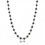 18k Rose Gold 18k Rose Gold Rosary Black Diamond Necklace - Flat View -  100850 - Thumbnail