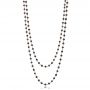 14k Rose Gold Rosary Black Diamond Necklace - Three-Quarter View -  100848 - Thumbnail