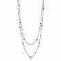 14k Rose Gold Rosary Black Diamond Necklace - Three-Quarter View -  100851 - Thumbnail