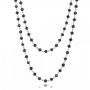 14k White Gold 14k White Gold Rosary Black Diamond Necklace - Flat View -  100848 - Thumbnail