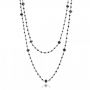 18k White Gold 18k White Gold Rosary Black Diamond Necklace - Flat View -  100851 - Thumbnail