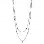  Platinum Platinum Rosary Black Diamond Necklace - Three-Quarter View -  100851 - Thumbnail