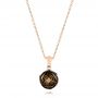 14k Rose Gold Rose Carved Tahitian Pearl And Diamond Pendant