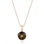 14k Rose Gold 14k Rose Gold Rose Carved Tahitian Pearl And Diamond Pendant - Three-Quarter View -  103251 - Thumbnail