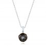  Platinum Rose Carved Tahitian Pearl And Diamond Pendant