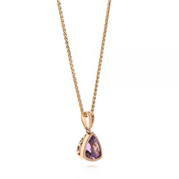 18k Rose Gold 18k Rose Gold Amethyst Pendant - Front View -  103732