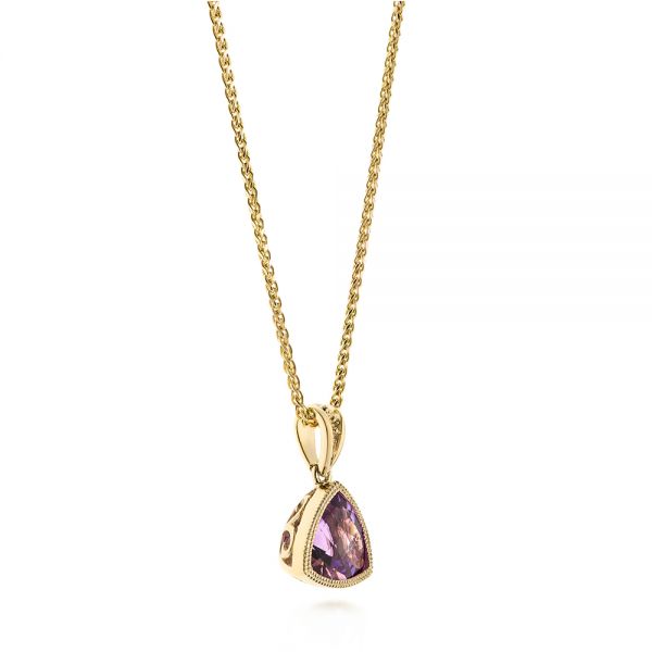18k Yellow Gold 18k Yellow Gold Amethyst Pendant - Front View -  103732