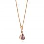 14k Rose Gold 14k Rose Gold Amethyst And Diamond Pendant - Front View -  103733 - Thumbnail