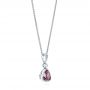  Platinum Platinum Amethyst And Diamond Pendant - Front View -  103733 - Thumbnail