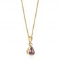 18k Yellow Gold 18k Yellow Gold Amethyst And Diamond Pendant - Front View -  103733 - Thumbnail