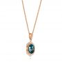 18k Rose Gold 18k Rose Gold Diamond And London Blue Topaz Pendant - Flat View -  103177 - Thumbnail