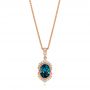 18k Rose Gold Diamond And London Blue Topaz Pendant