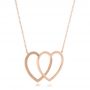 14k Rose Gold Hearts Pendant - Flat View -  102770 - Thumbnail