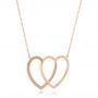 18k Rose Gold 18k Rose Gold Hearts Pendant - Flat View -  102770 - Thumbnail