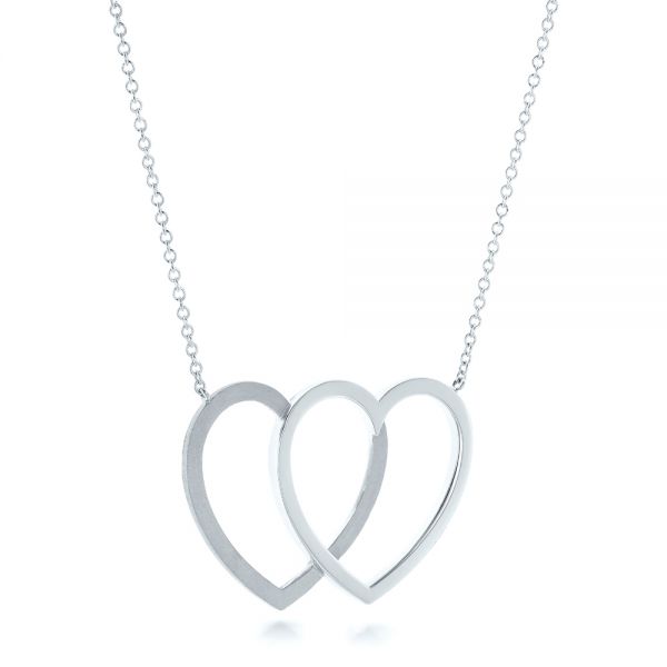  Platinum Platinum Hearts Pendant - Flat View -  102770