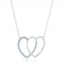 18k White Gold 18k White Gold Hearts Pendant - Flat View -  102770 - Thumbnail