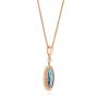 14k Rose Gold 14k Rose Gold London Blue Topaz And Diamond Halo Pendant - Flat View -  103415 - Thumbnail