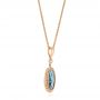 18k Rose Gold 18k Rose Gold London Blue Topaz And Diamond Halo Pendant - Flat View -  103415 - Thumbnail